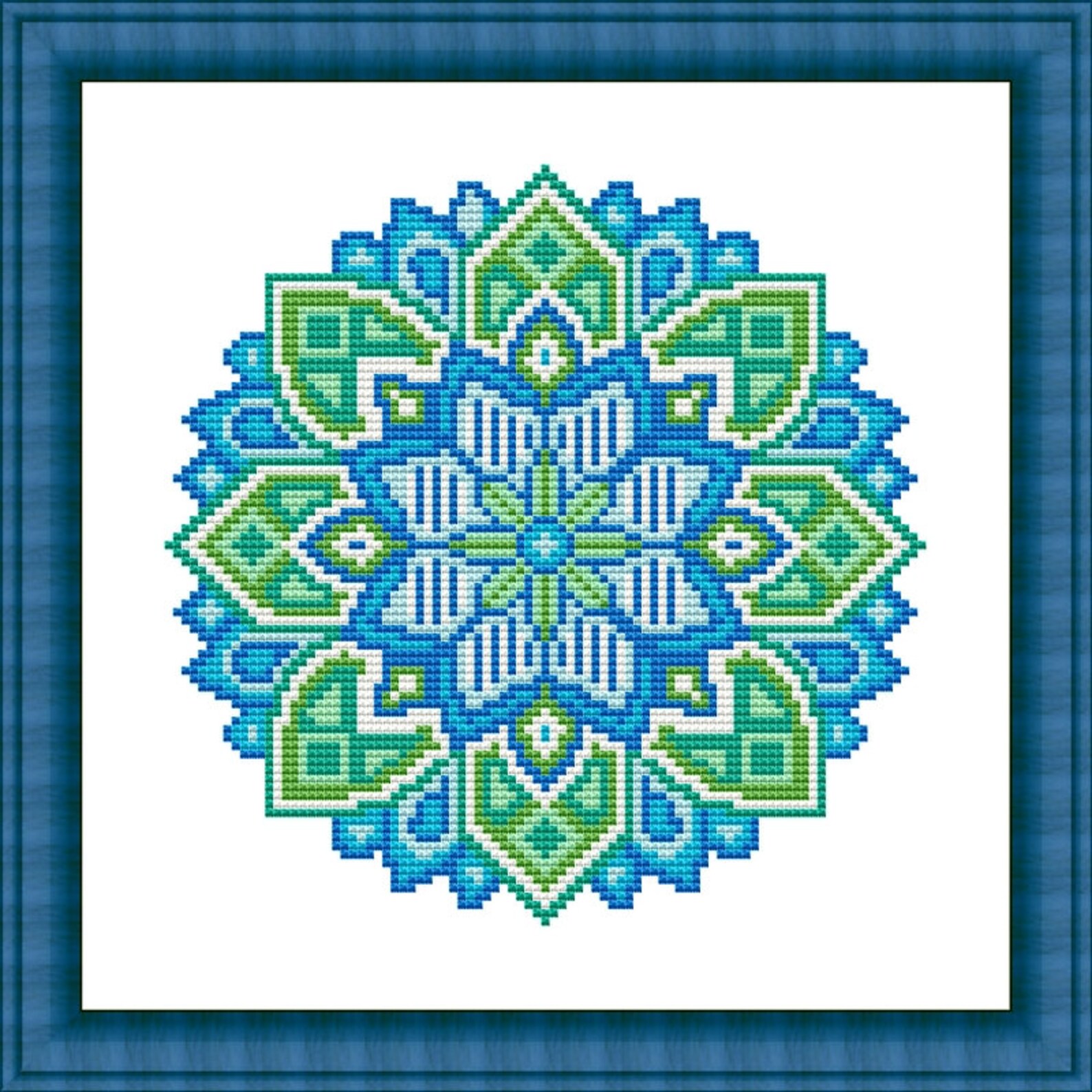 Mandala, Cross Stitch Pattern, Instant Download PDF, Modern Cross