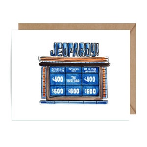 Jeopardy Father's Day Card - Greeting Card, Fathers Day, For Him, Gameshow, Father