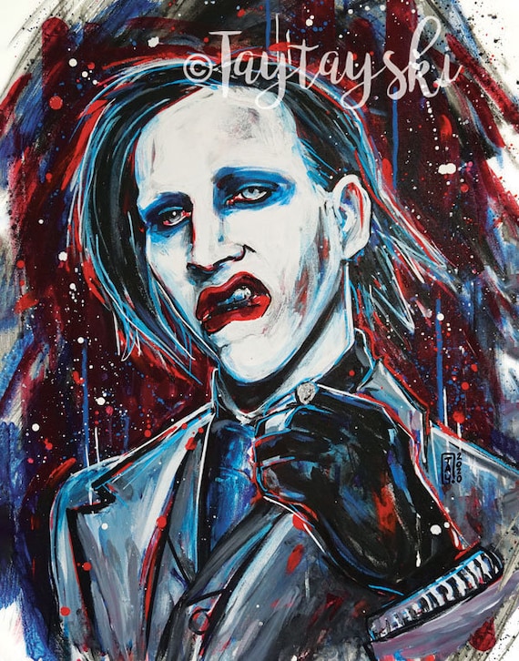 Marilyn Manson Print Art Wall Decor Musician - Singapore