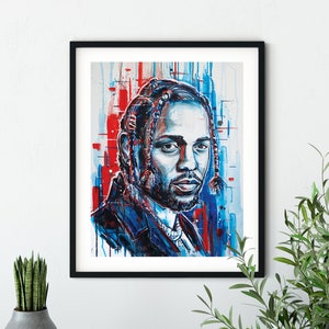 Kendrick Portrait | Art Print, Wall Decor, Painting, Fan Art, Hip Hop, Musician