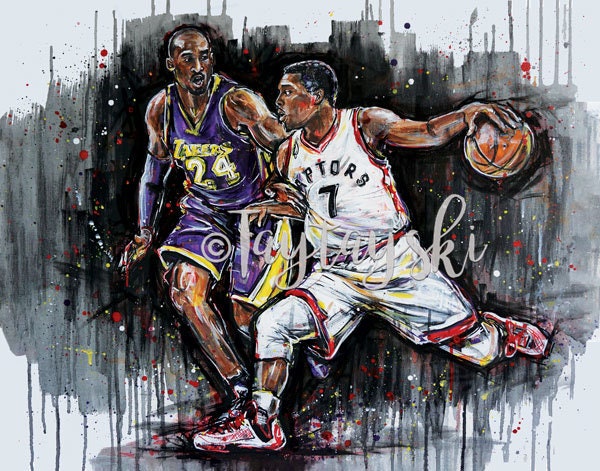 A Tribute - Lakers & Raptors | Art Print, Wall Decor, Painting 