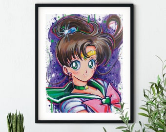 Sailor Jupiter Portrait| Art Print, Wall Decor, Painting, Fan Art