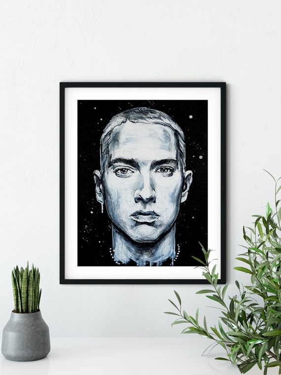 Eminem Art Print Wall Decor Rapper Painting Fan Art Rap -  Norway
