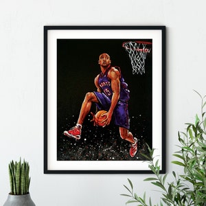 Vince Carter | Reproduction d'art, Décoration murale, Peinture, Fan Art, Raptors de Toronto, Basket-ball