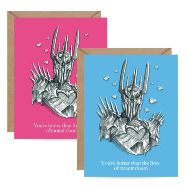 Hotter Than Mount Doom Card - Greeting Card, Valentine, Funny, Cards, Love, LOTR