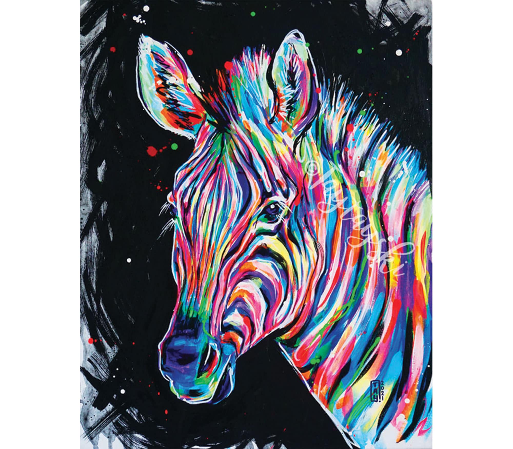 Rainbow zebra Painting by Andrii Roshkaniuk