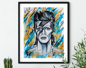 Bowie | Ziggy, Art Print, Wall Decor, Painting, Fan Art, Celebrity Portraits