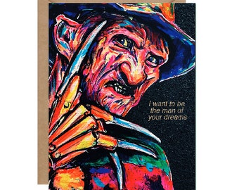 Freddy Krueger Valentine's Day Card - Greeting Card, Horror, Valentine, Funny, Cards, Love