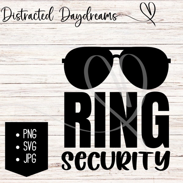 Ring Security Digital Download, PNG, SVG, JPG, Best Man, Ring Bearer, Wedding Party