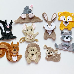 Woodland creatures pack of 9 40% wool blend die cuts for craft projects - felt embellishments, felt toppers, craft supplies.