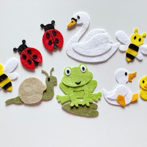 Woodland creatures pack of 9 40% wool blend die cuts for craft projects - felt embellishments, felt toppers, craft supplies.