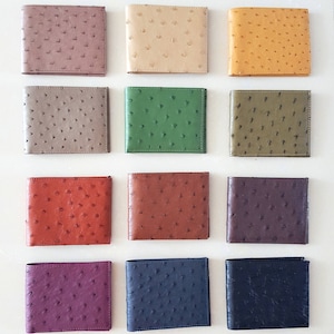 Cartera de cuero de avestruz genuino / Billfold - Slim