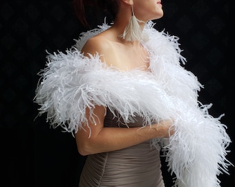 6ply Genuine Ostrich Feather Boa, 74" long