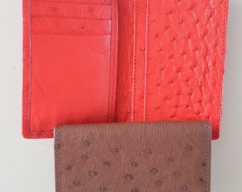 Genuine Ostrich Leather Business Card Holder