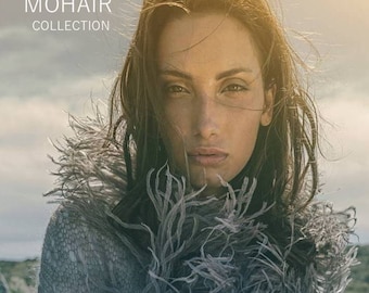 Mohair Lace Knit PONCHO with Ostrich Feathers