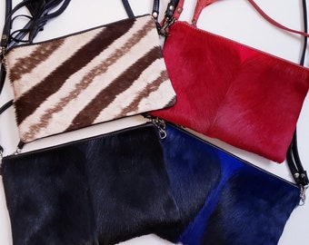 Springbok Hide Crossbody Bag: Genuine Leather Clutch