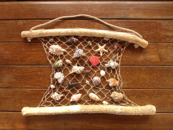 Shells In Fish Netting Sea Shells Home Decoration Beach Etsy