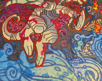 Gold and Silver Black Light Canvas