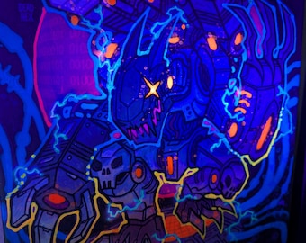 Maniacal Machinedramon!! 11x17 GLOW canvas