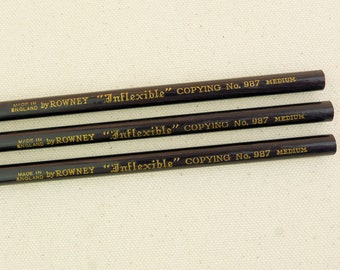 Trois crayons de copie vintage "inflexibles" de Rowney