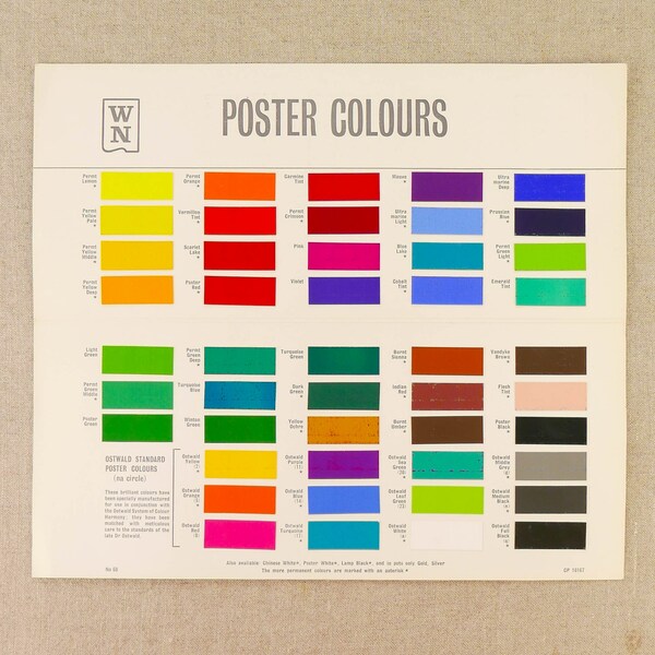 Nuancier des couleurs de l'affiche - Winsor & Newton