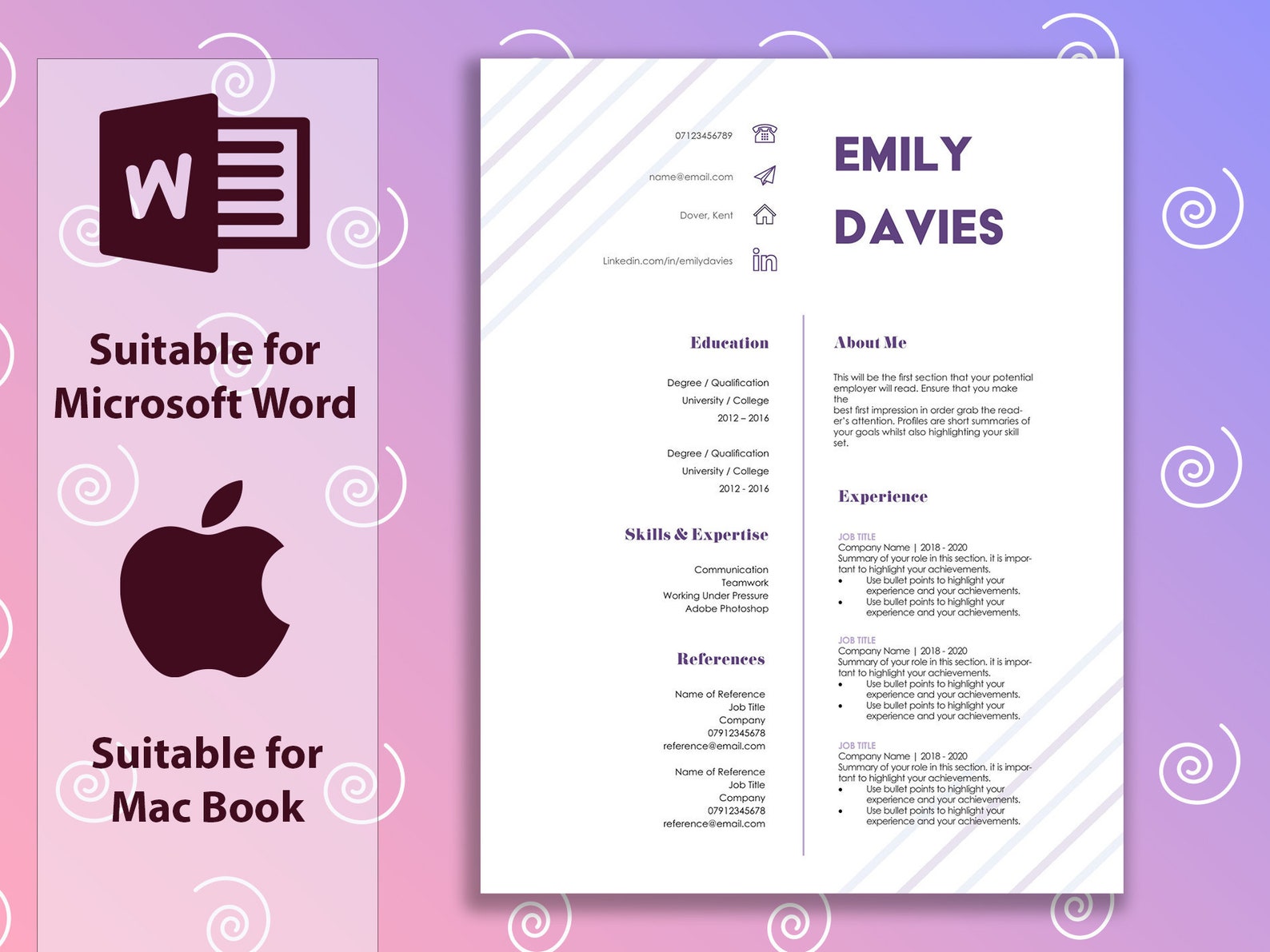 Professional Cv resume 1 Page CV And Cover Letter Instant Etsy professional-cv-resume-1-page-cv-and-cover-letter-instant-etsy