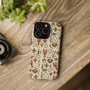 Louisiana iPhone Case, Cajun Mardi Gras Gumbo Theme, Tough Cases, Protective Cover, Hard Shell, Shockproof Shell, Slim Fit, Designer Case