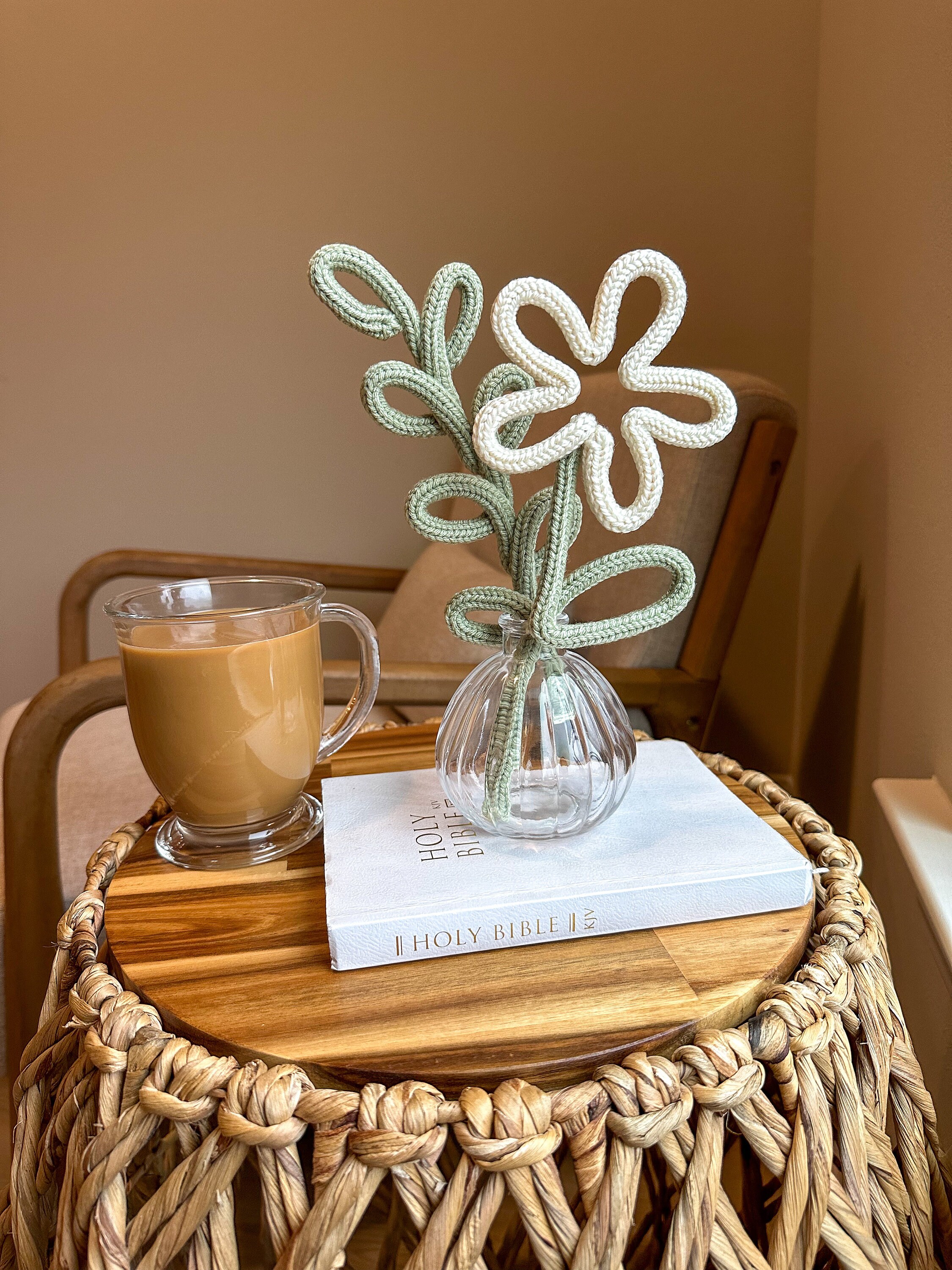 Flowers Bouquet Knitted Wire Floral Valentine Birthday Anniversary Gift ...