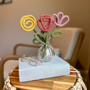 Flowers | Bouquet | Knitted Wire | Floral | Valentine | Birthday | Anniversary | Gift | Home Decor | Office Decor | Home Art | Garden