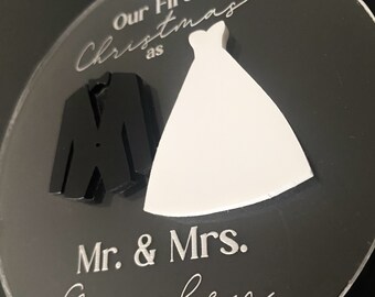 Our First Christmas Newlywed Ornament as Mr and Mrs Wedding Gift