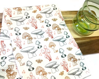 Mushroom Microfiber Kitchen Tea Towel Cottage Core Cute Kitchen Decor