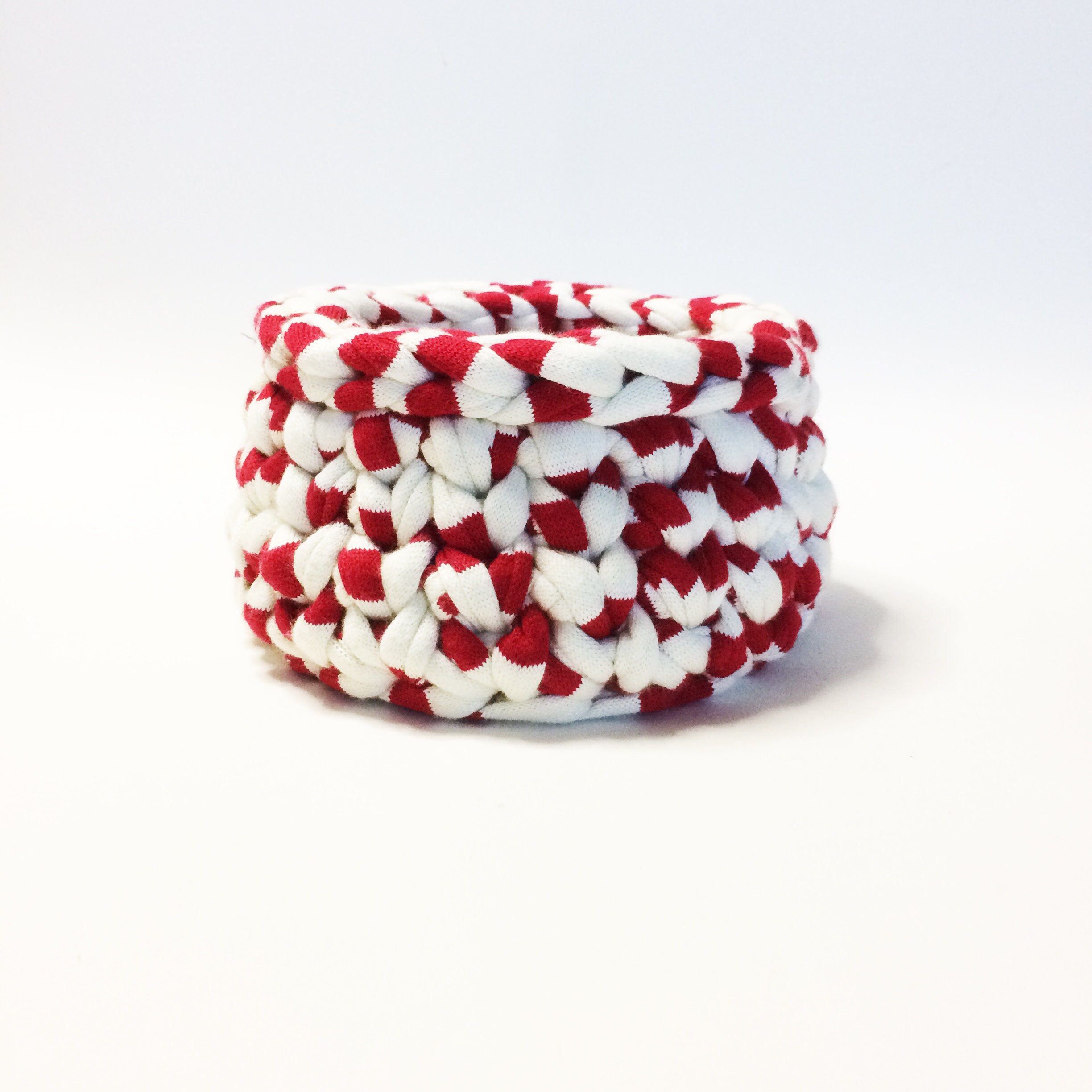 Petit Panier Crochet - Beige & Rouge