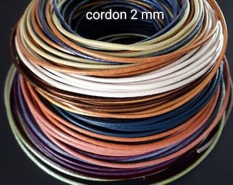 2mm round leather cord of high European quality