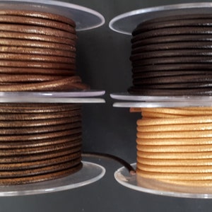 3 mm round cord in high quality European leather image 4