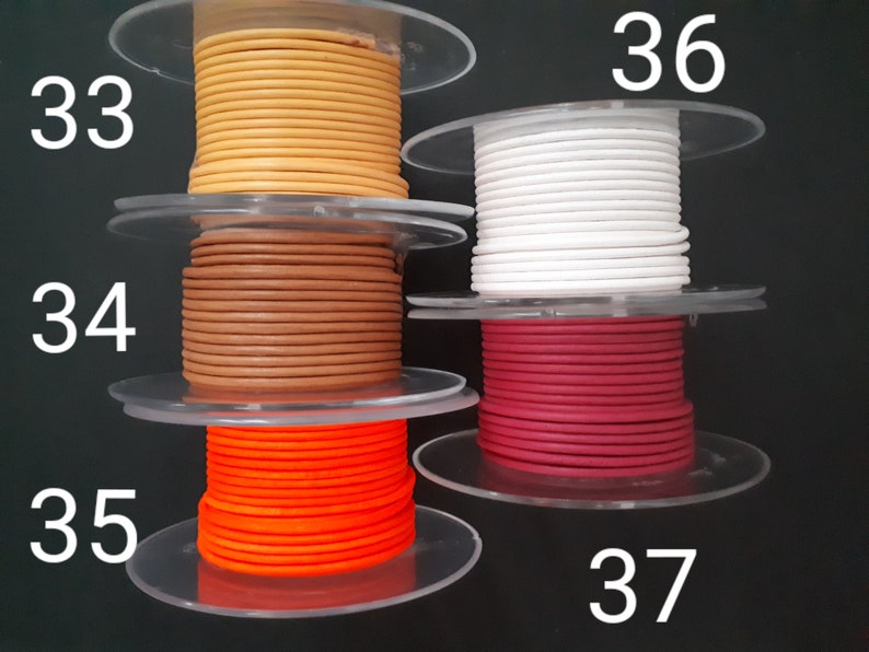 2 mm round leather cord of high European quality image 9