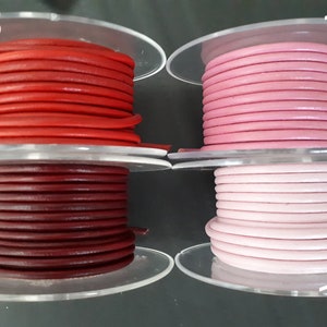 3 mm round cord in high quality European leather image 5