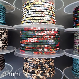 3 mm flat leather strap printed in high European quality