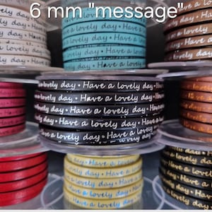 lanière cuir plat 6 mm "message" de grande qualité européenne