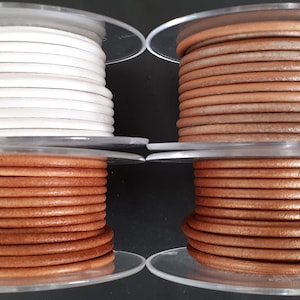3 mm round cord in high quality European leather image 3