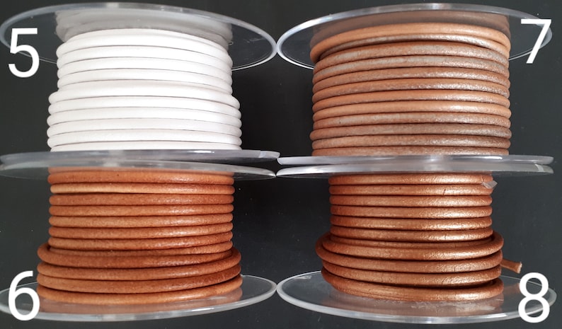 3 mm round cord in high quality European leather image 3