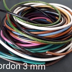 3 mm round cord in high quality European leather image 1