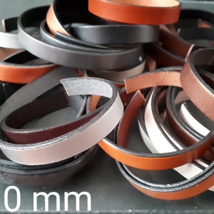 Högkvalitativt europeiskt platt läderarmband, 10 mm