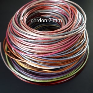 Cordon 2 mm en cuir rond de grande qualité européenne image 1