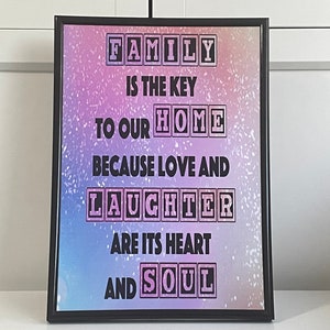 Family is the key v3 poem - printable digital download