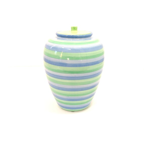 Antique Stripe Vase Vintage Urn Decorative Stripe Vase Etsy