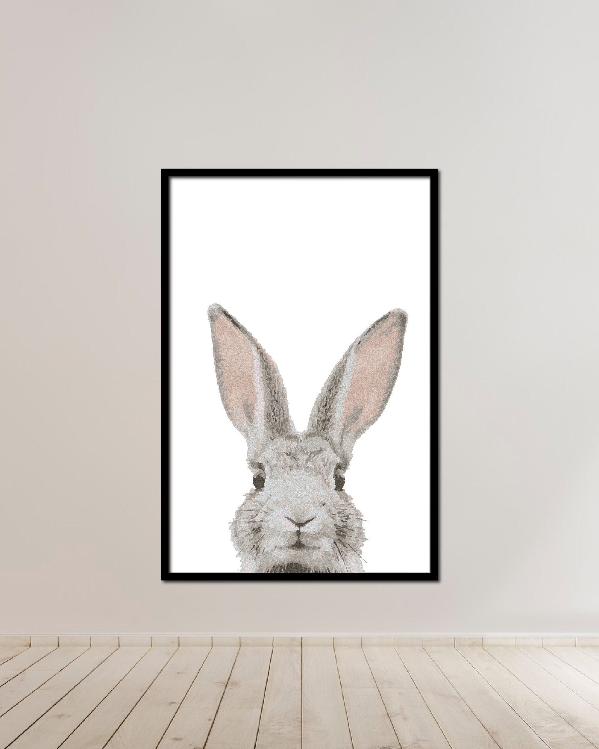 Rabbit Bunny Face Printable Wall Art Design Home Decor Instant Download  Various Sizes Contemporary Art Poster Animals Design 