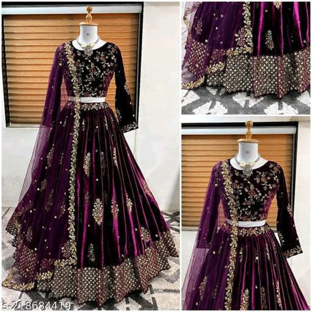 Flower Black Printed Anarkali Gown With Pant & Dupatta Set