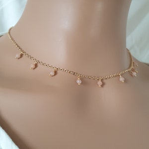 Sunstone necklace, chocker necklace, gemstone dangle necklace, dainty necklace for women