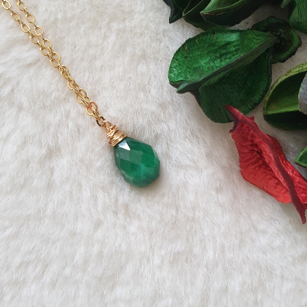 MUSE Choice of 30x20mm Faceted Briolette Gemstone Pendant w/ 18