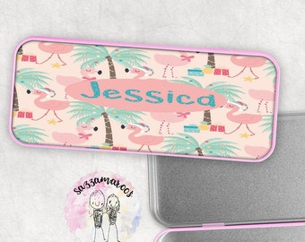 Cute Kawaii Watermelon PERSONALISED Pencil Case Tin Text Name School Girls Gift